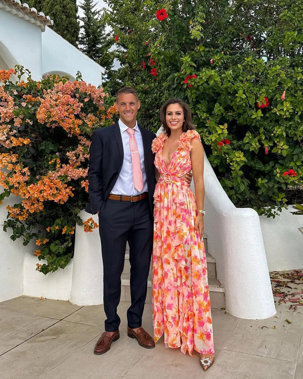 Robe maxi sans manches à motif floral pour femmes