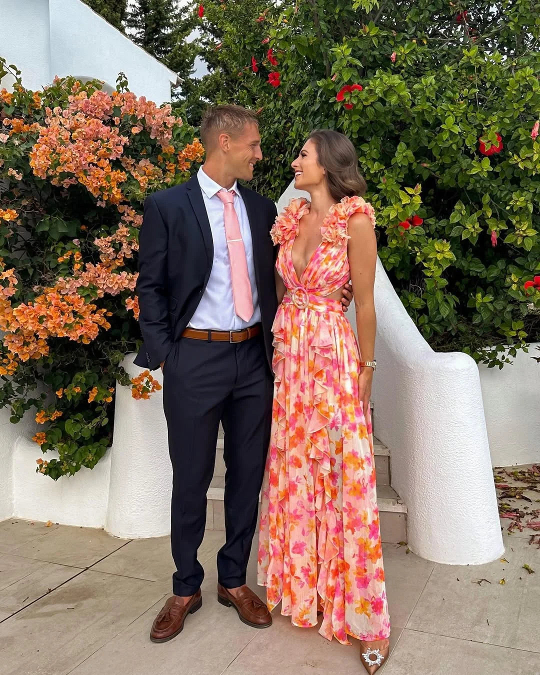 Robe maxi sans manches à motif floral pour femmes