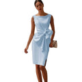 Robe midi sans manches pour femmes avec détail en nœud