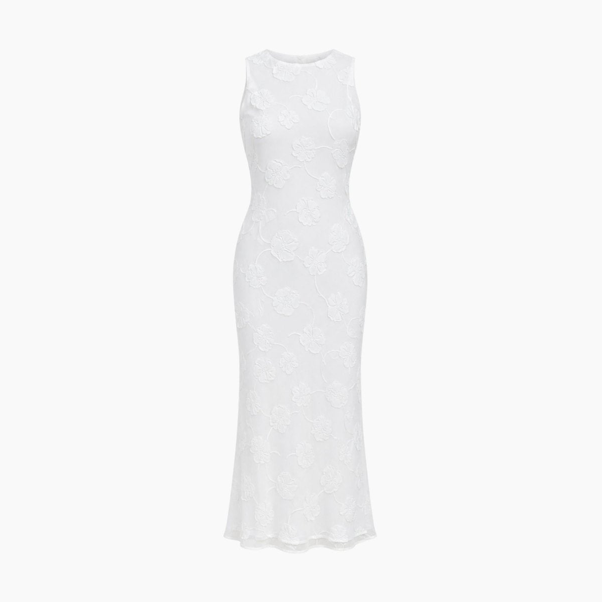 Robe midi sans manches à motif floral pour femmes
