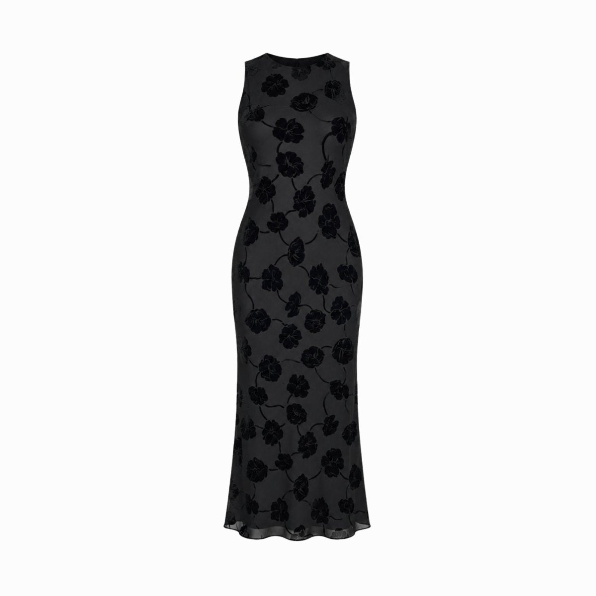 Robe midi sans manches à motif floral pour femmes