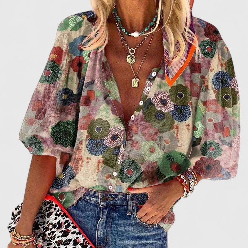 Aurelia | Blouse à Imprimé Floral à Manches Longues pour Femmes