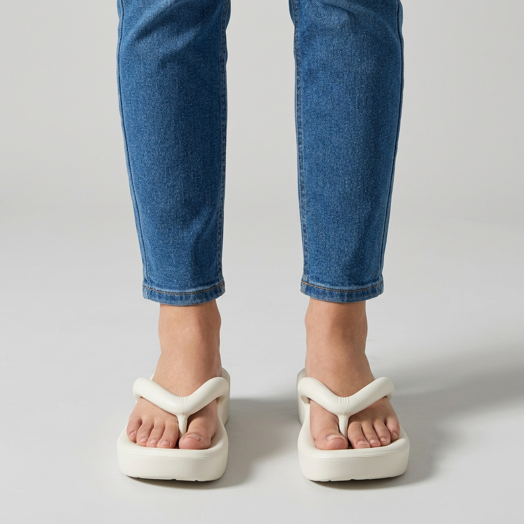 Etheal | Tongs confortables avec semelle compensée