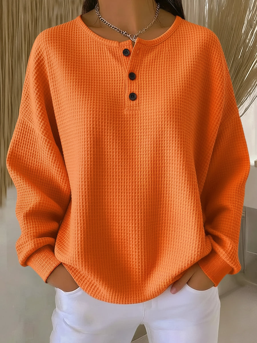 Emma - Pull Oversize avec Boutons Stylé