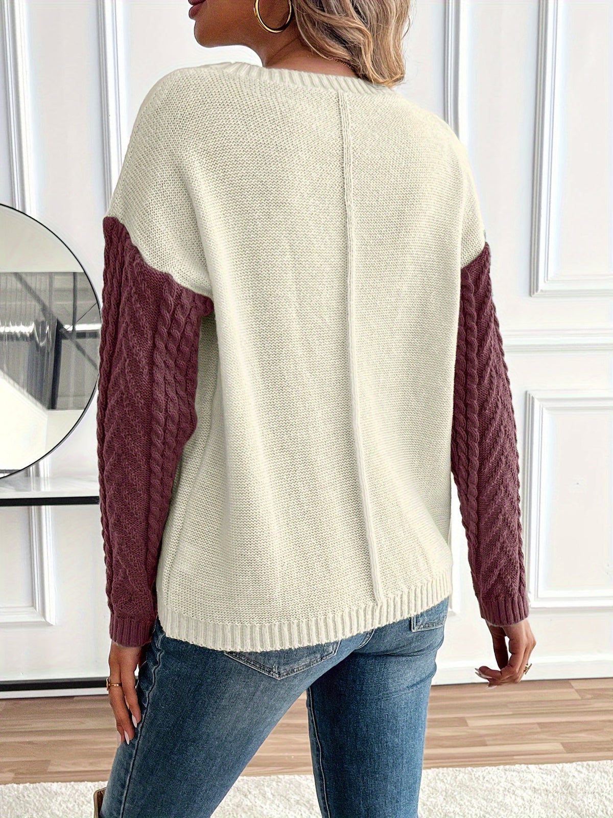 Delia | Pull femme à col rond et poche