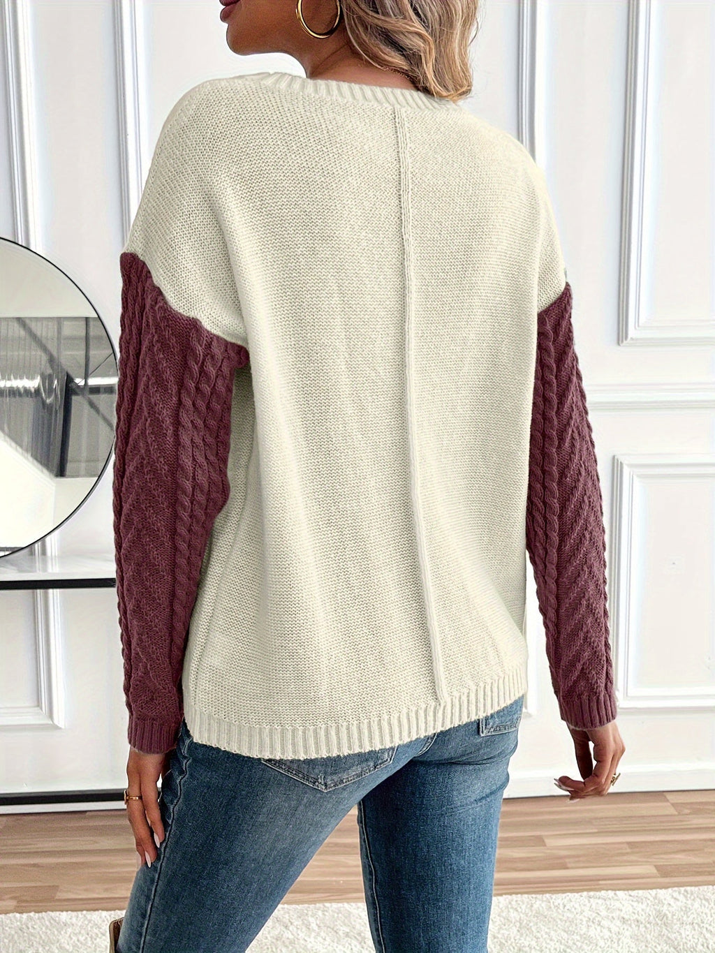 Delia | Pull en Câble Bicolore