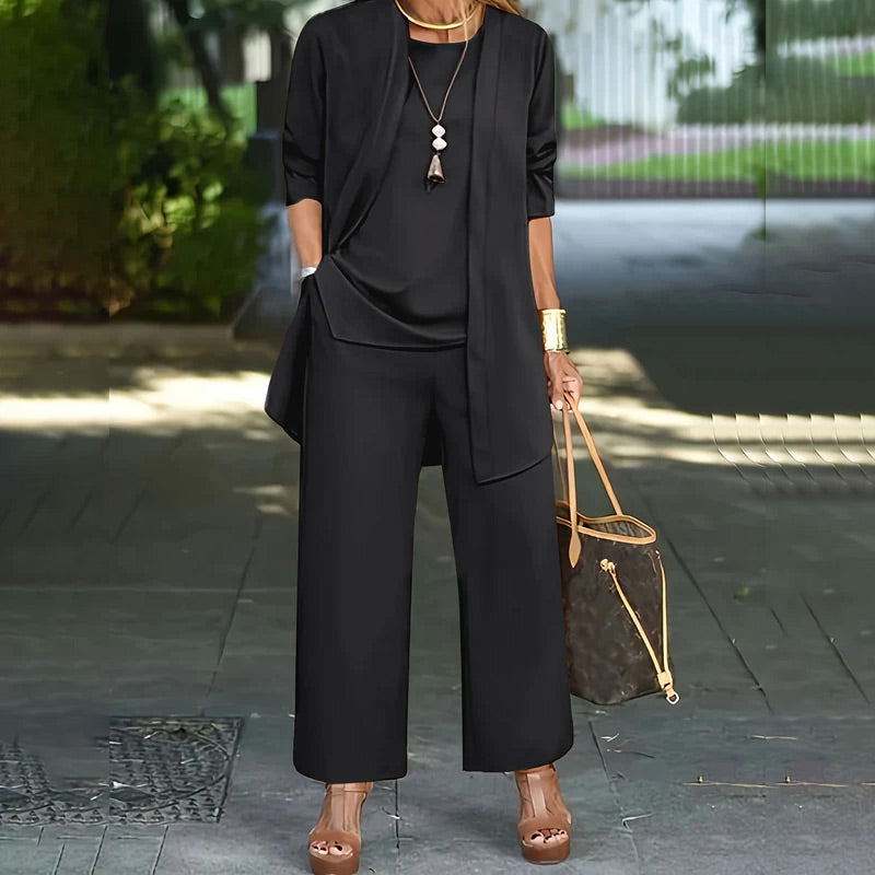 Ensemble chic 3 pièces pour femmes en coupe Relaxed Fit