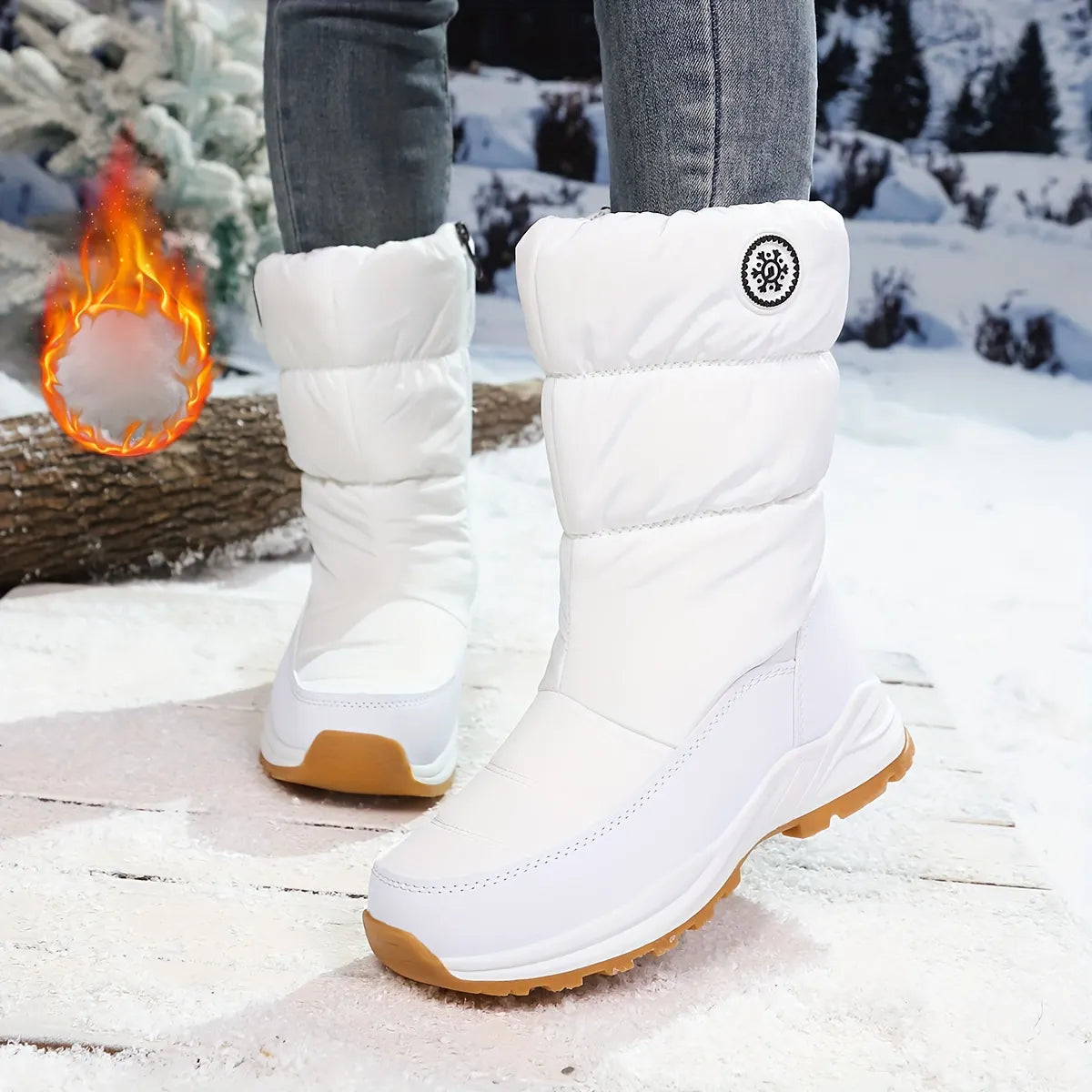 Snavie | Bottes d'hiver pour femmes à tige mi-haute