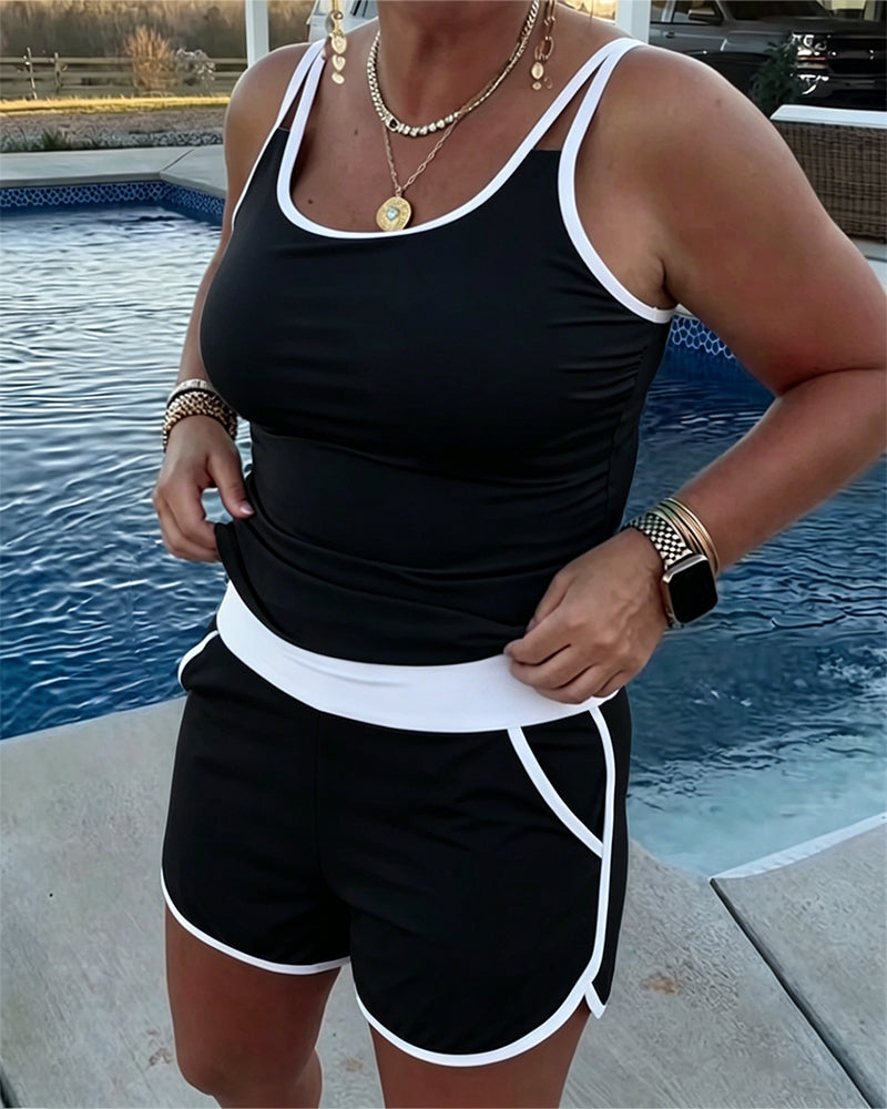 Cybella | Tankini moderne avec garniture bicolore