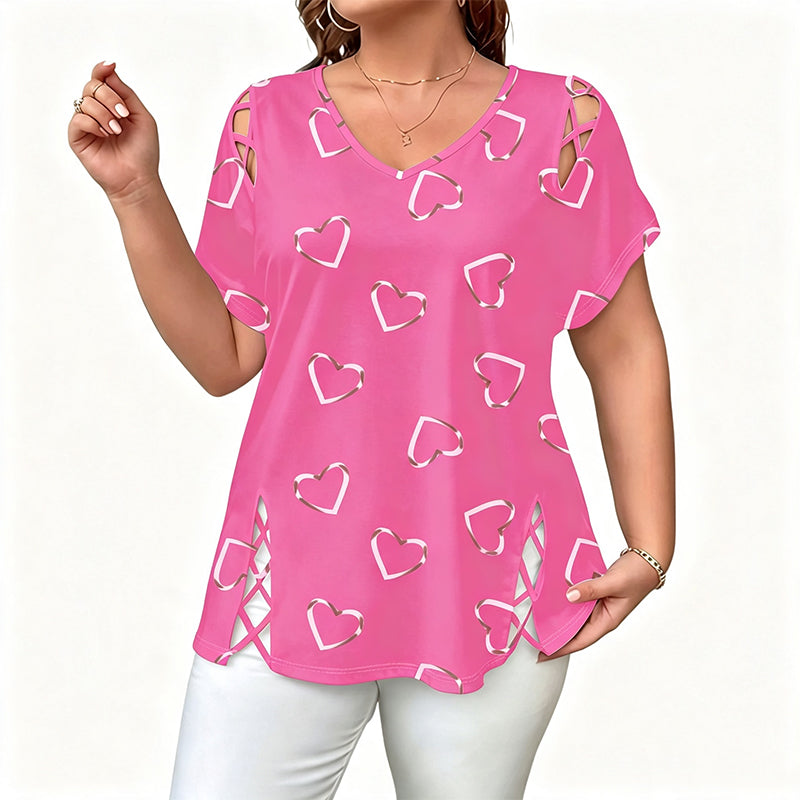 Sorella | T-shirt décontracté avec imprimé cœur pour le quotidien