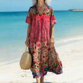Dramecel | Robe d'été légère à manches courtes avec motif floral