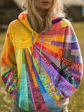 Amelie | Sweat à capuche patchwork boho coloré pour femmes