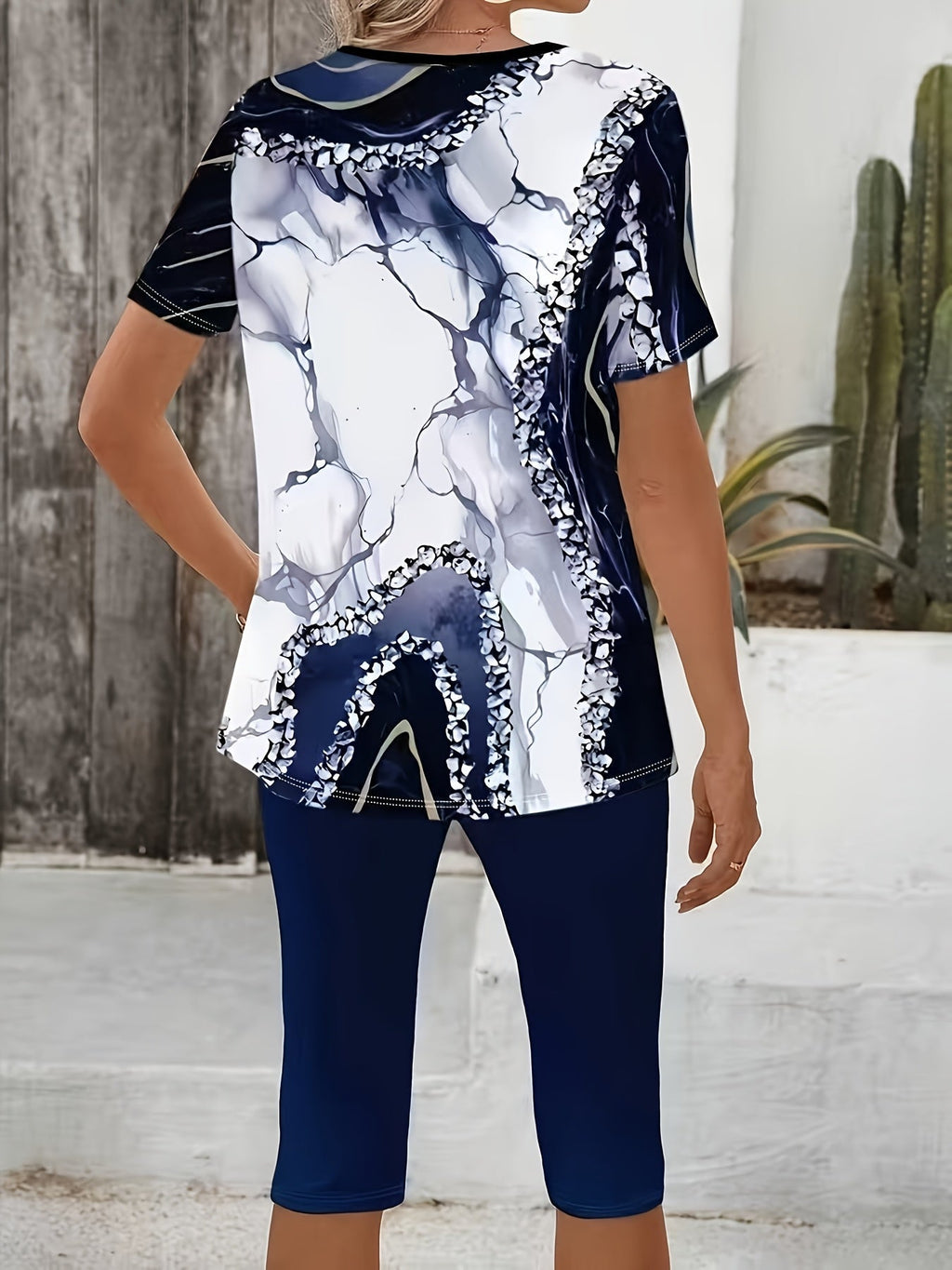 Yulanda | Ensemble de loisirs confortable avec motif abstrait