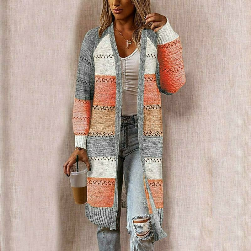Nora | Cardigan Rayé Moderne et Polyvalent