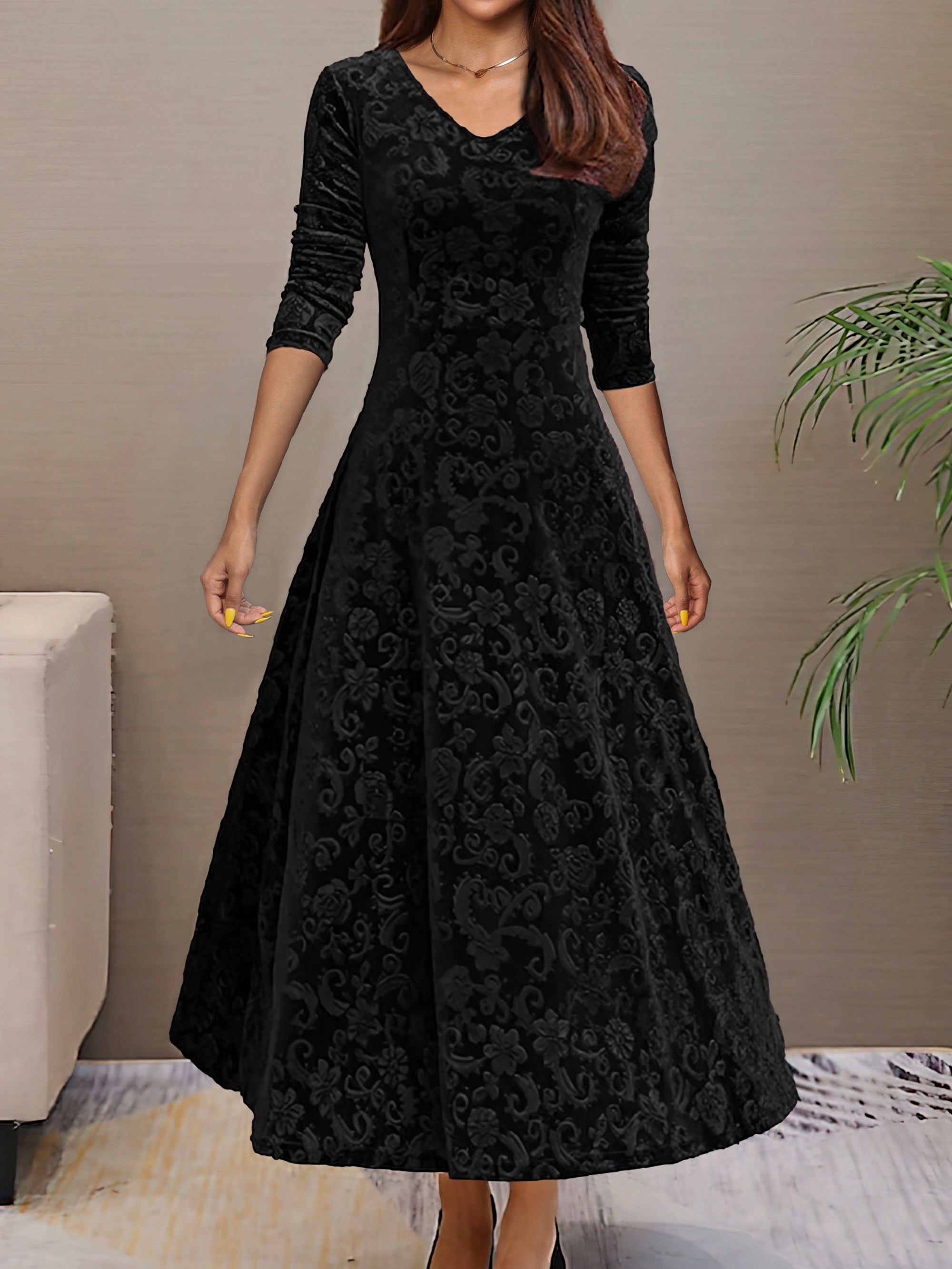 Nancy | Robe de fête en velours luxueux
