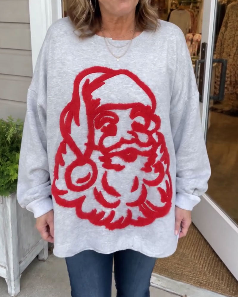 Sweatshirt Loose Stylé de Père Noël