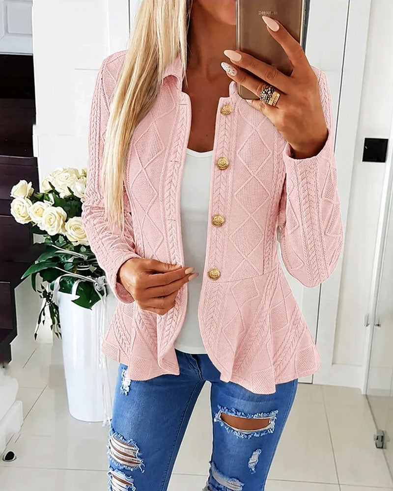 Manteau Casual à Boutons Unis
