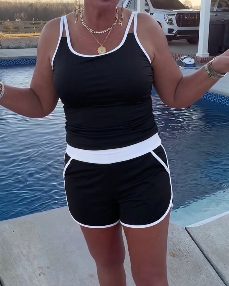 Cybella | Tankini moderne avec garniture bicolore