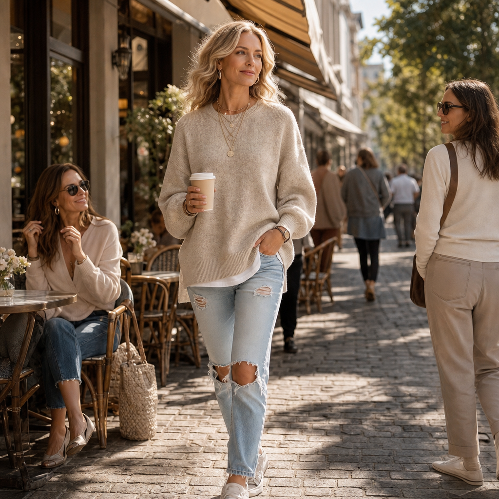 Selina | Pull en Tricot Décontracté et Doux avec Manches Volumineuses