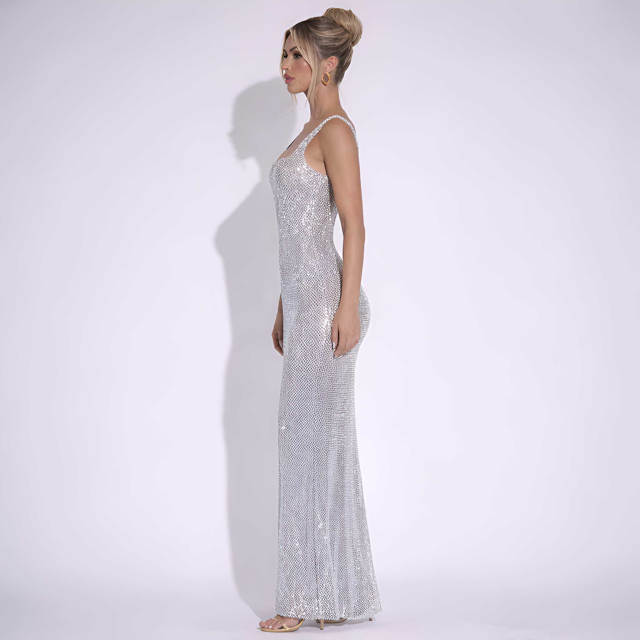 Margot - Robe longue sexy à paillettes et dos nu