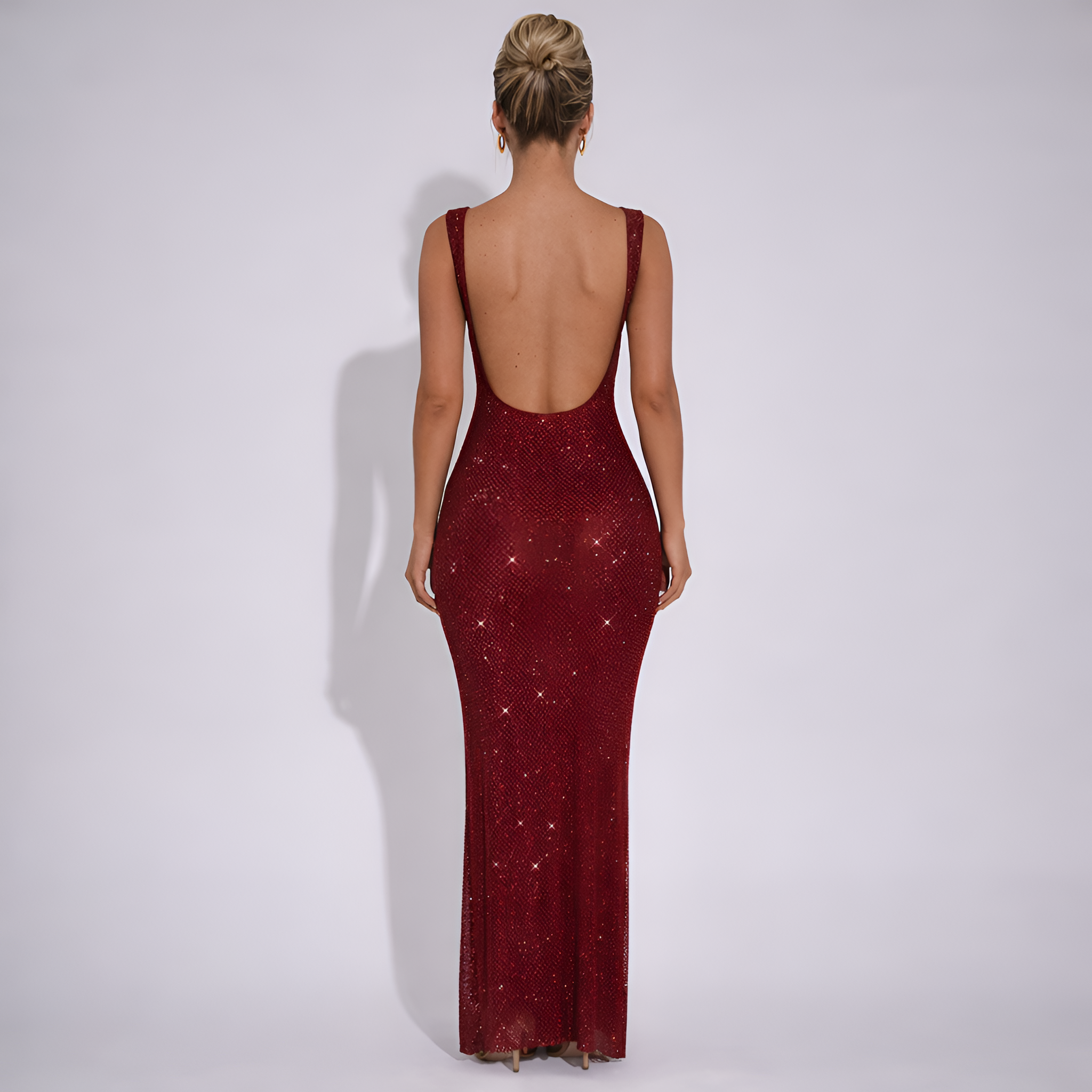 Margot - Robe longue sexy à paillettes et dos nu