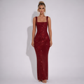 Margot - Robe longue sexy à paillettes et dos nu