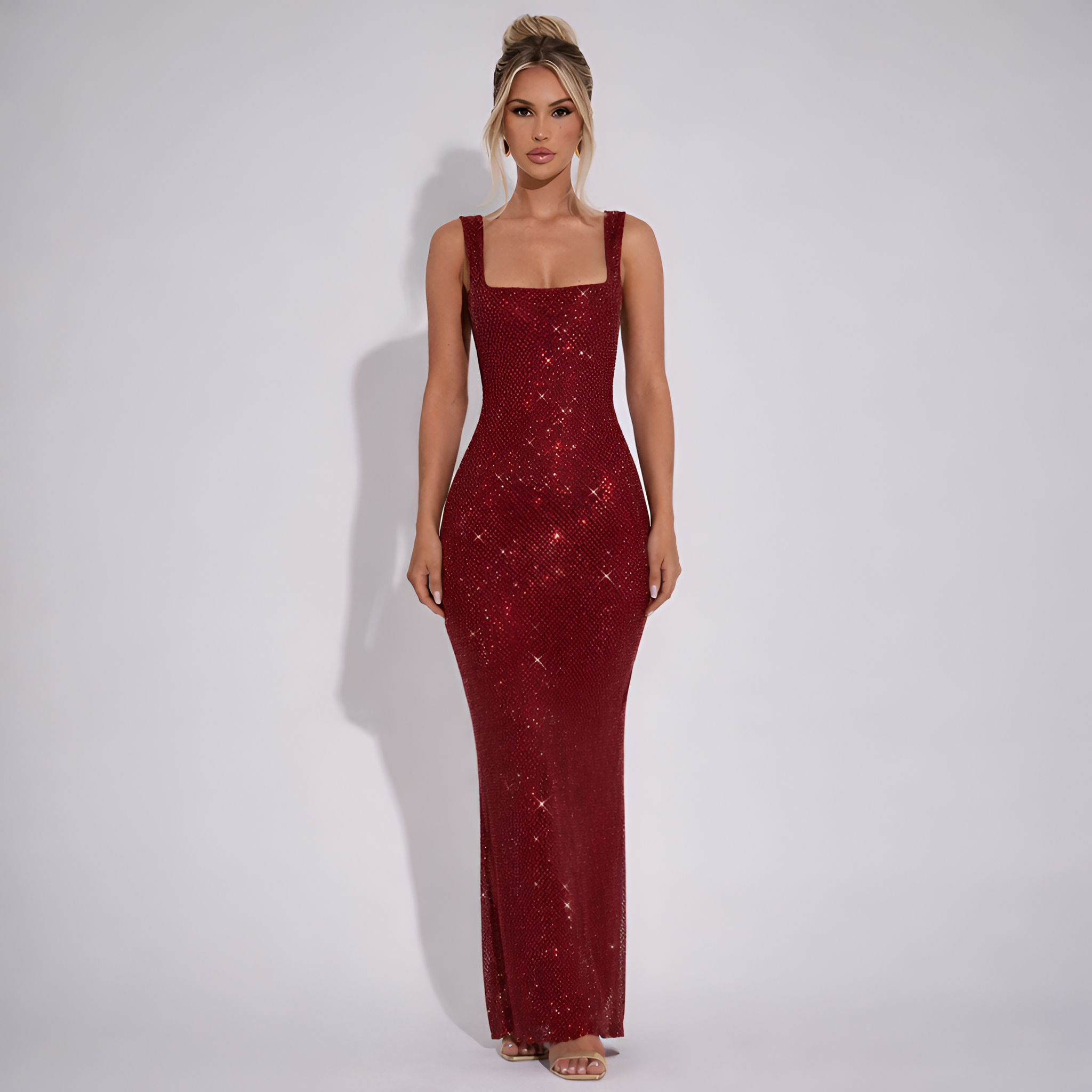 Margot - Robe longue sexy à paillettes et dos nu