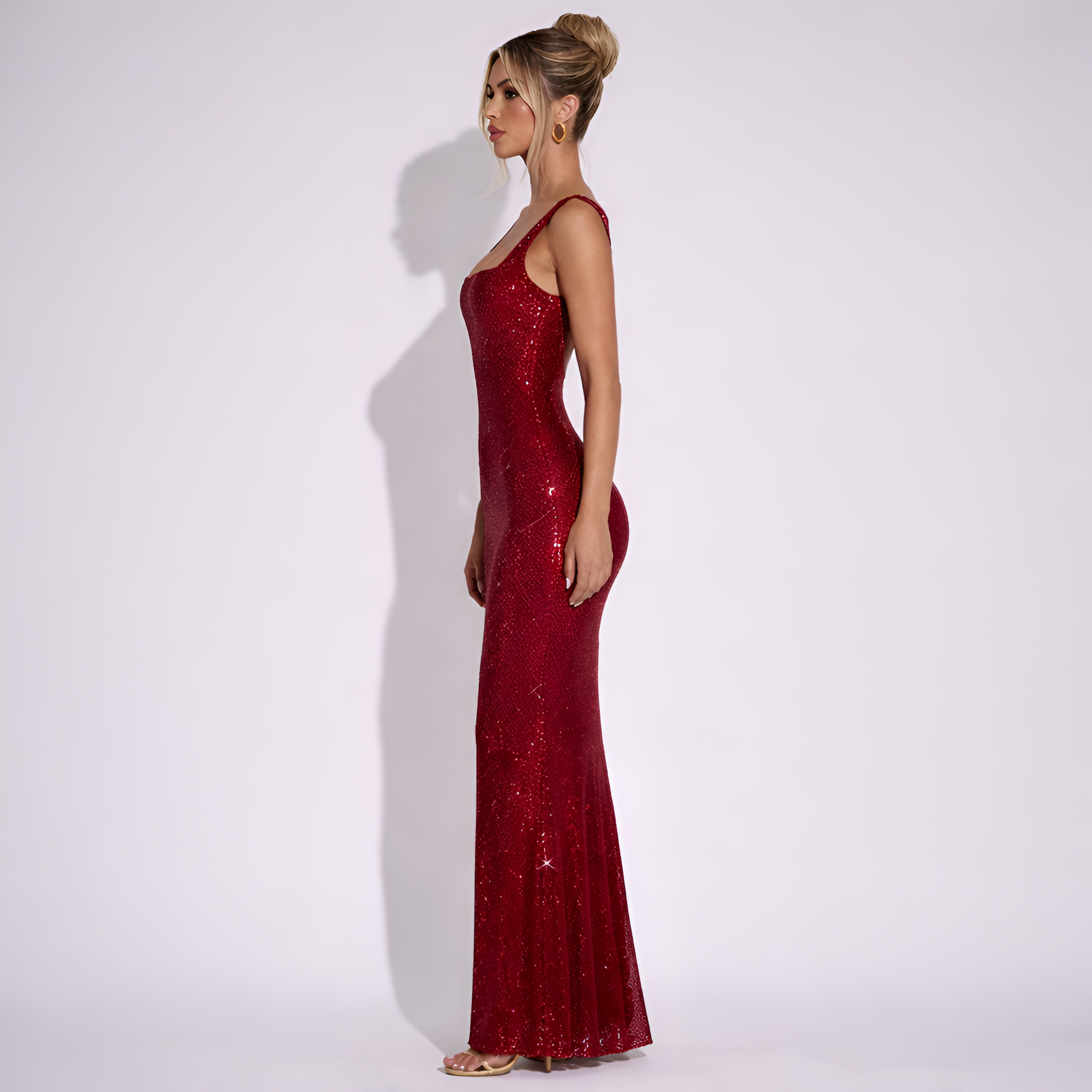 Margot - Robe longue sexy à paillettes et dos nu