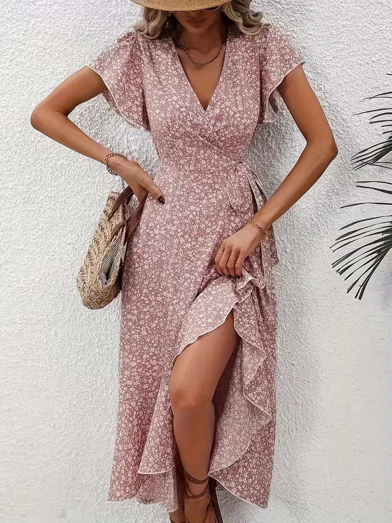 Elara | Robe portefeuille fluide et évasée