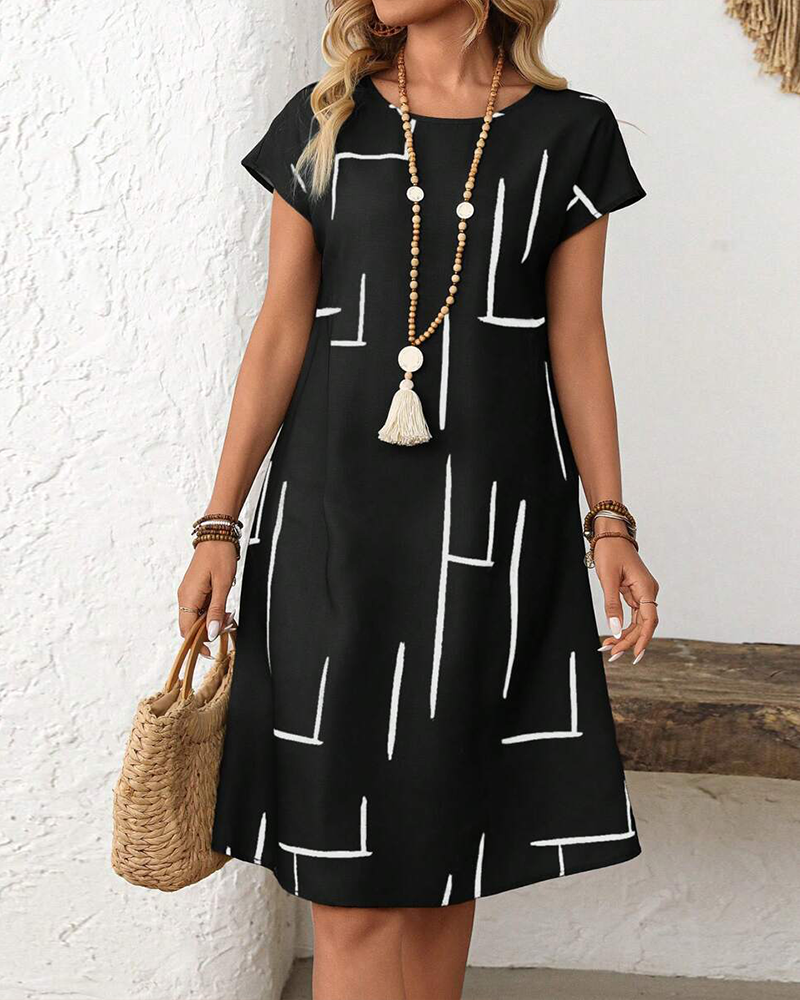 Rosavelle | Robe d'été confortable avec imprimé linéaire abstrait