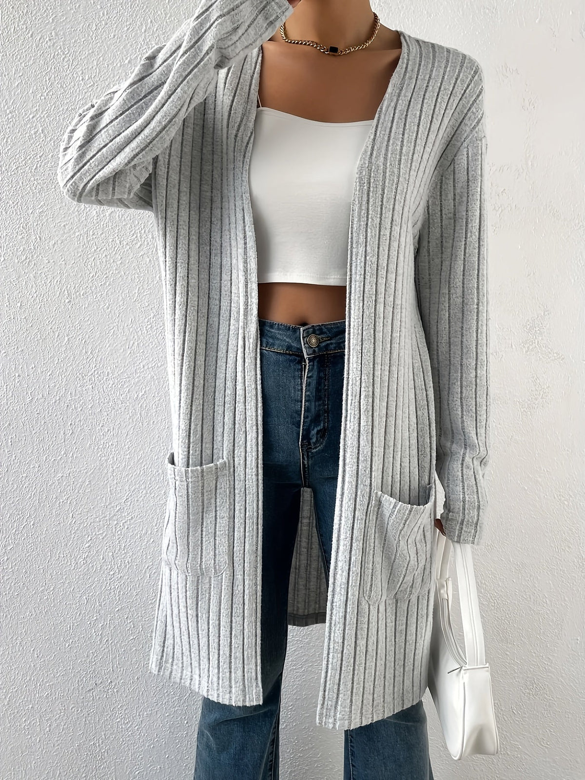Lenora | Cardigan ouvert à côtes