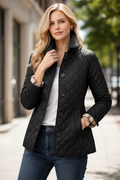 Parka à Col Boutonné Matelassé