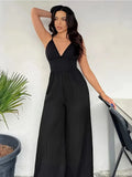 Combinaison Moulante À Col En V Et Jambe Large Pour Femme | Idéale Pour Les Sorties Et Événements