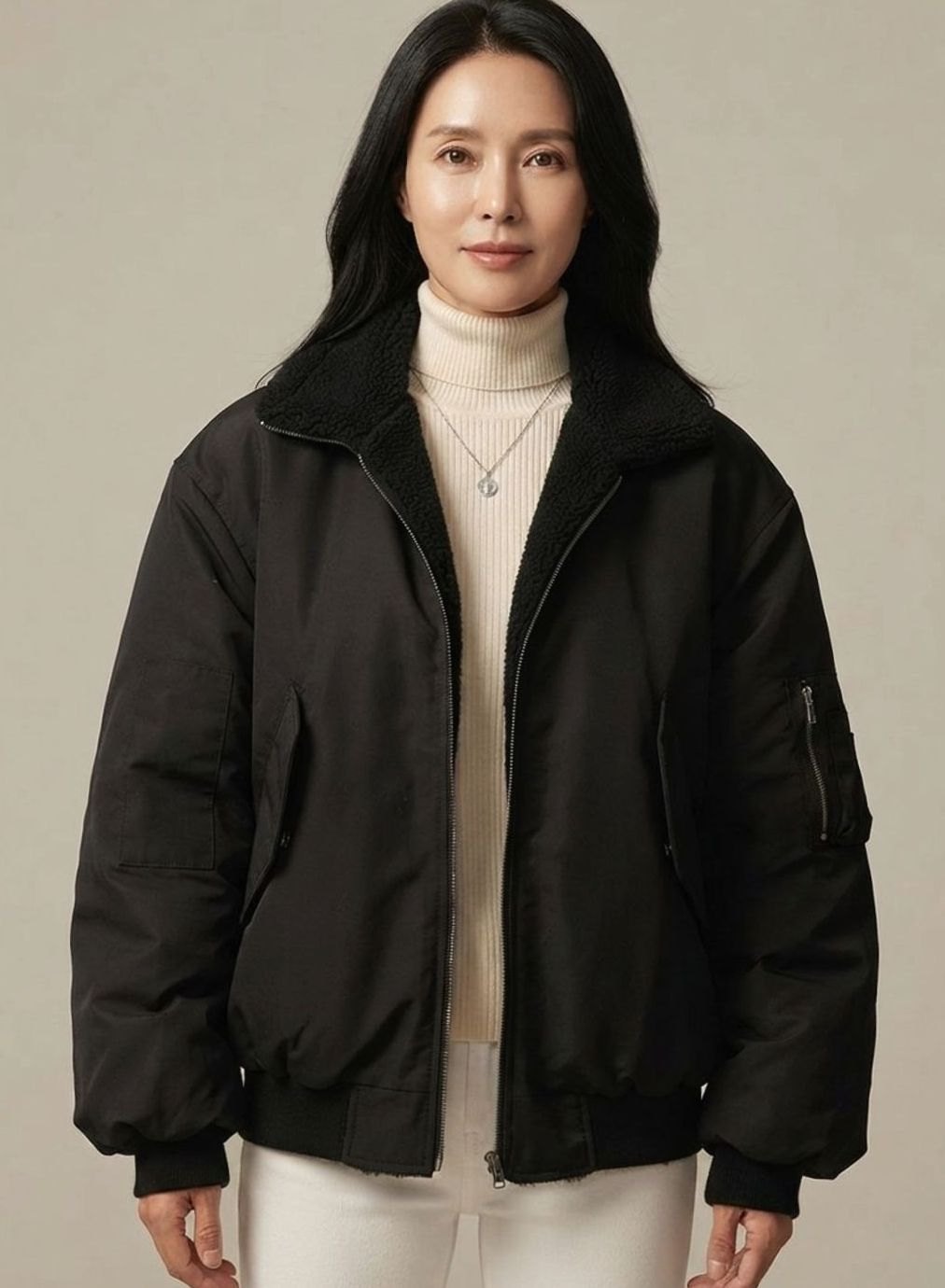 Greta | Veste de transition femme Bomber réversible doublée avec fermeture éclair