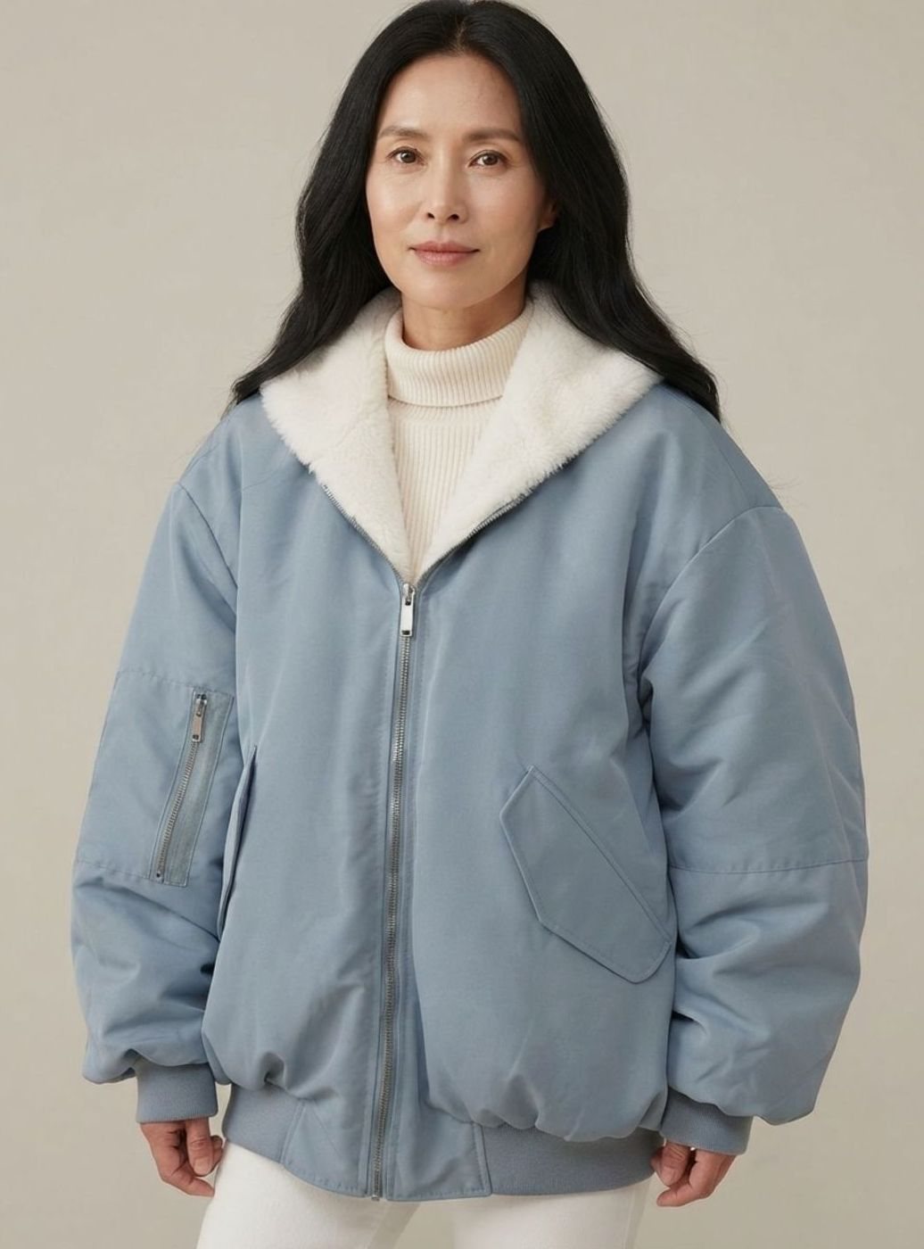 Greta | Veste de transition femme Bomber réversible doublée avec fermeture éclair