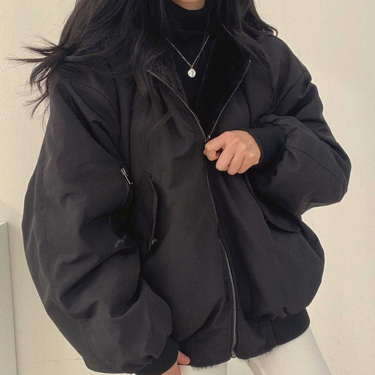 Greta | Veste de transition femme Bomber réversible doublée avec fermeture éclair