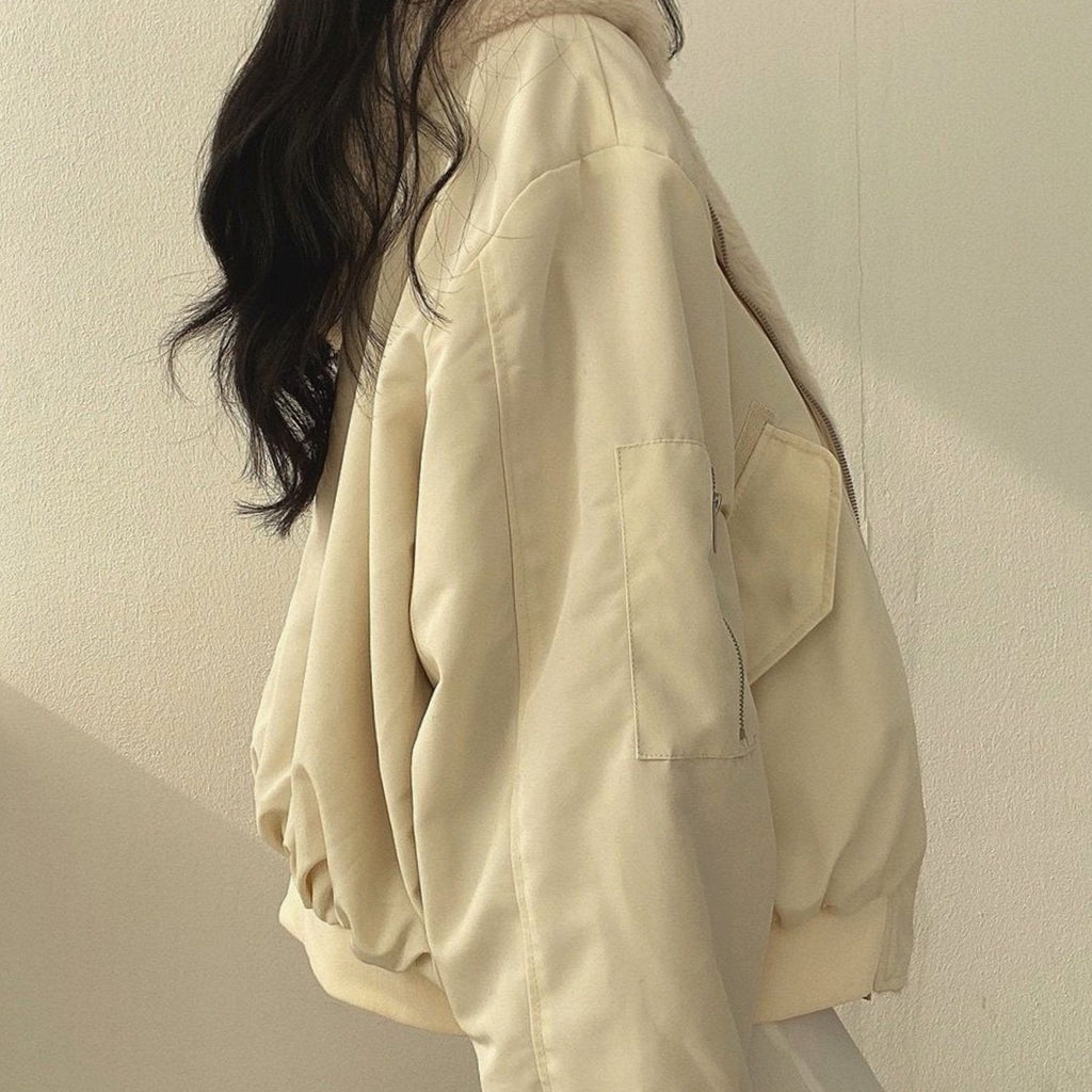 Greta | Veste de transition femme Bomber réversible doublée avec fermeture éclair