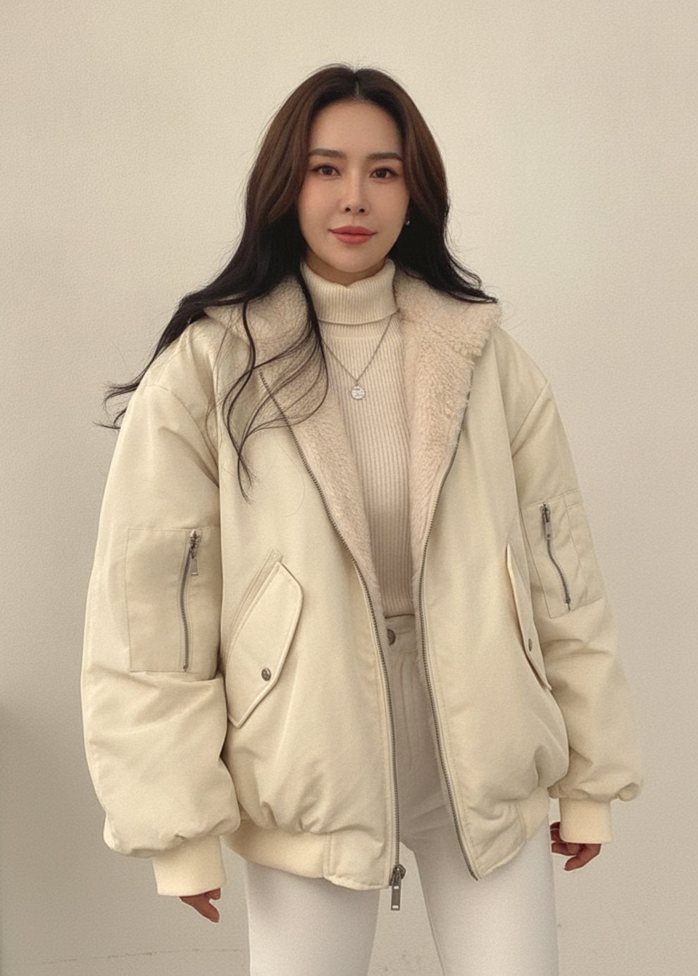 Greta | Veste de transition femme Bomber réversible doublée avec fermeture éclair