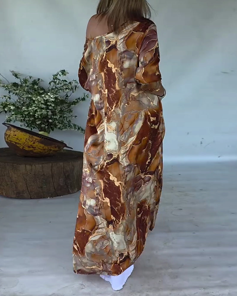 Blouse Imprimée à Fente Tendance