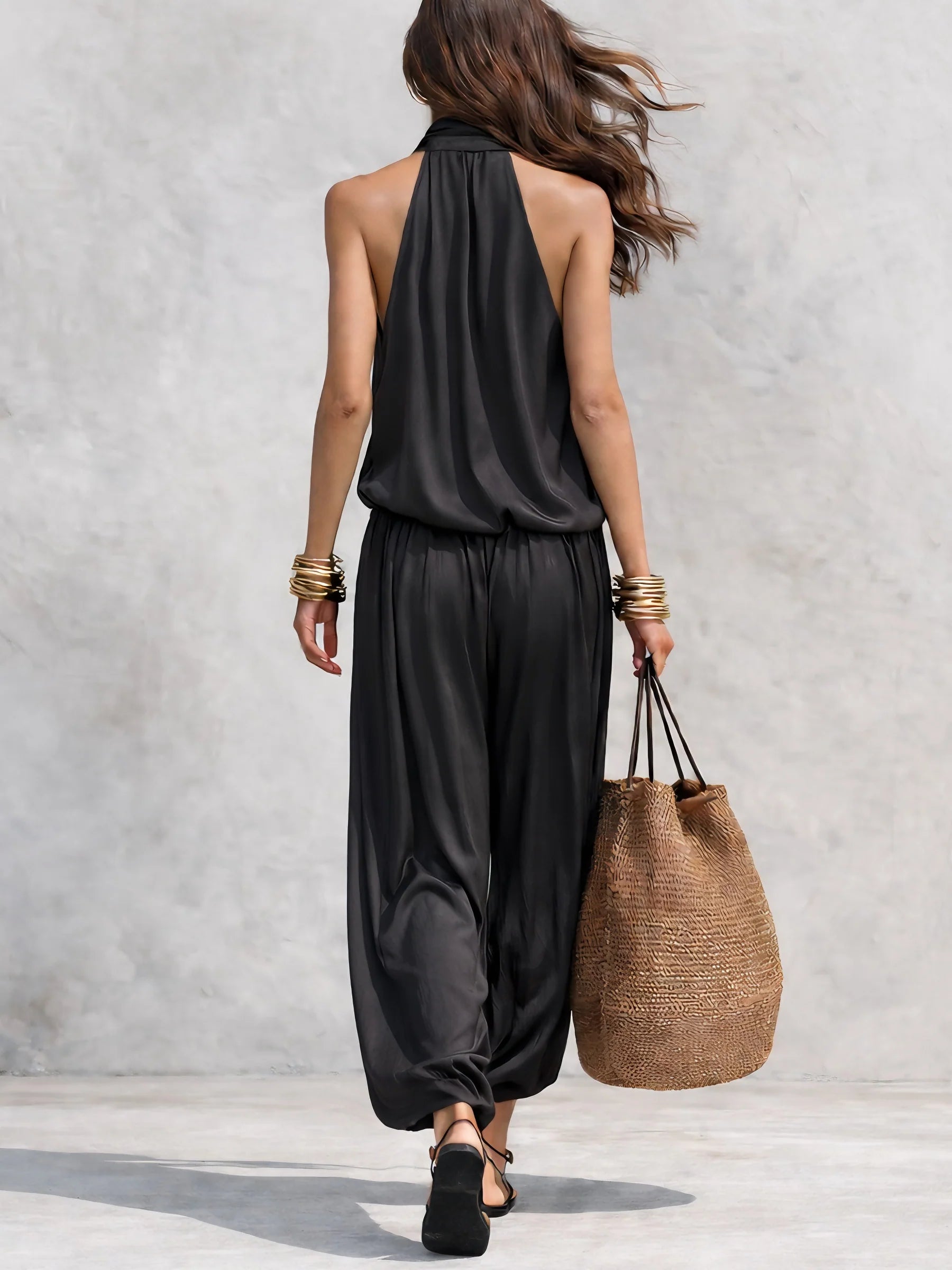 Bianca | Ensemble Deux Pièces Halter à Col Châle pour Femmes