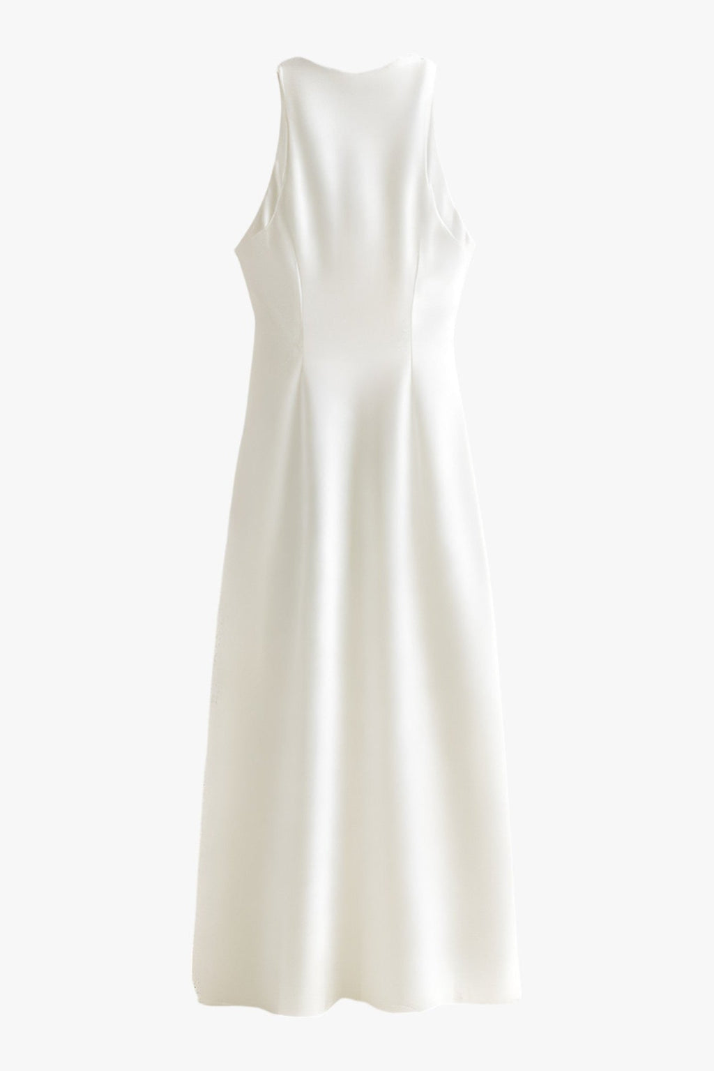 Robe Midi Satin à Col Cowl Découpé