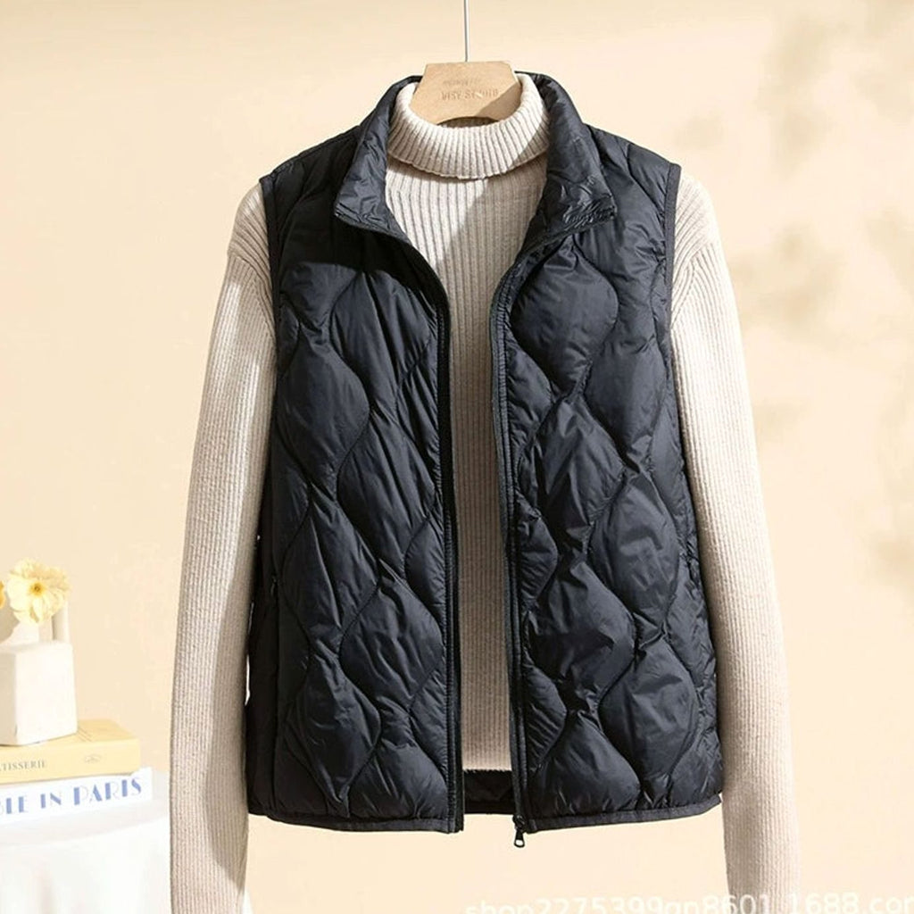 Annika | Gilet sans manches femme Gilet matelassé avec col montant