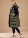 Elfriede | Bodywarmer Femme Long Gilet Matelassé à Capuche