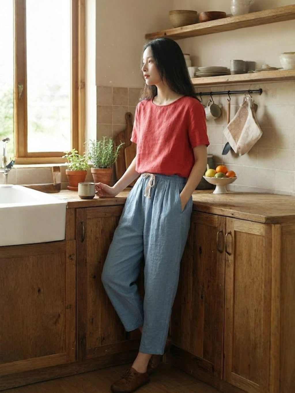 Pantalons pour Femmes | Slim Fit à Cordon