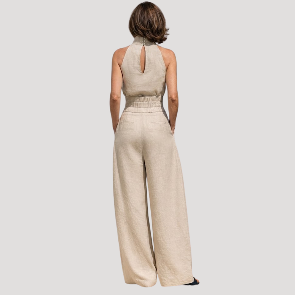 Briana | Ensemble Pantalon Large à Col Montant Sans Manches pour Femmes