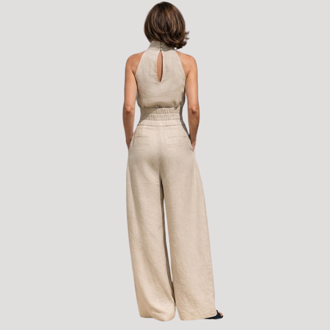 Briana | Ensemble Pantalon Large à Col Montant Sans Manches pour Femmes
