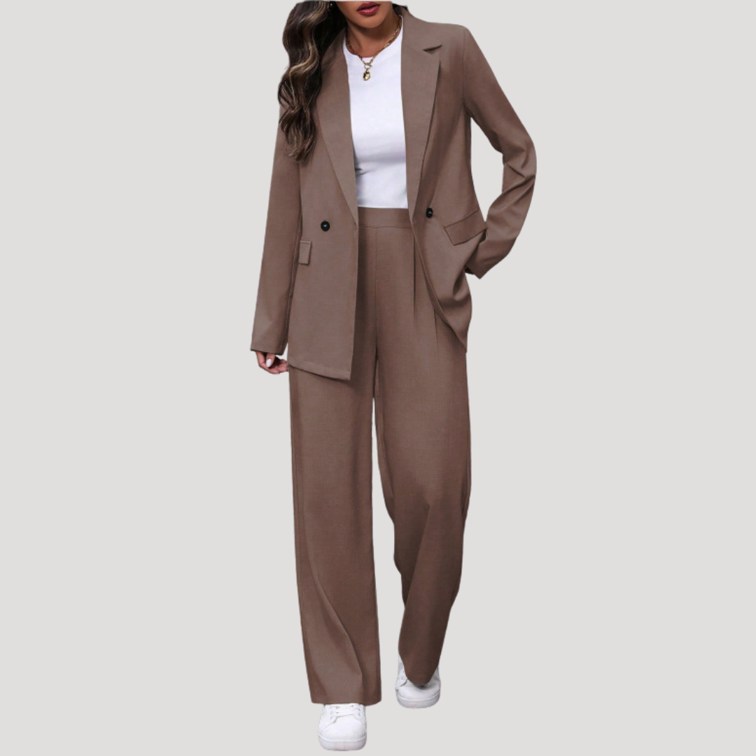Brielle | Ensemble de Tailleur Pantalon à Double Boutonnage pour Femmes