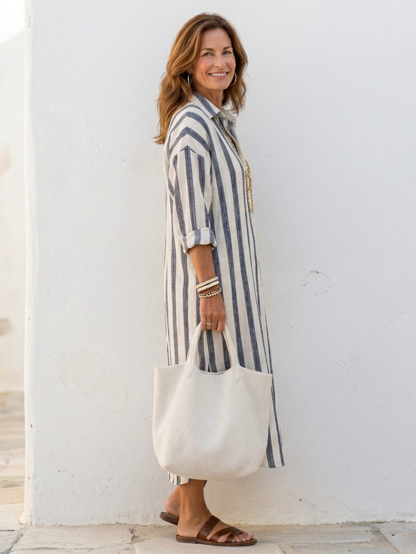 Robe Chemise Femme | Manches Longues Rayée