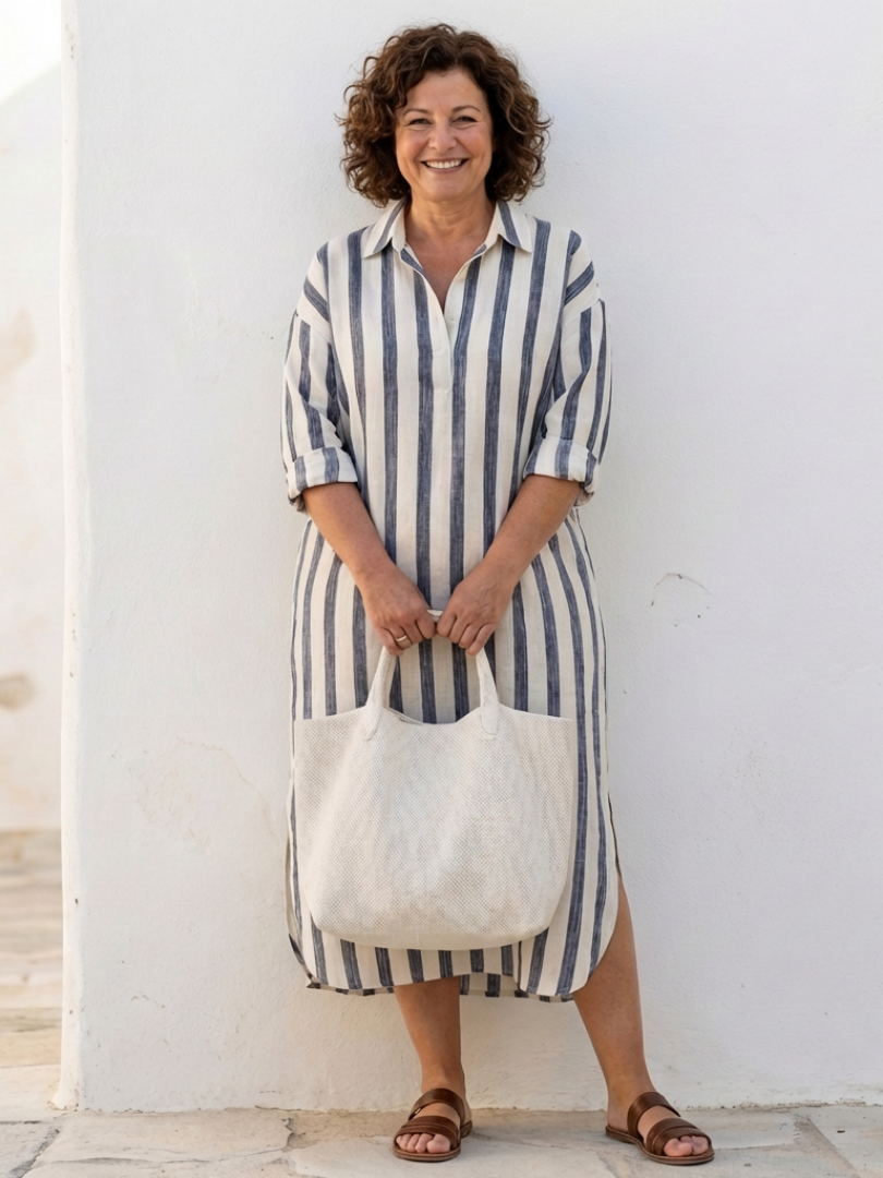 Robe Chemise Femme | Manches Longues Rayée