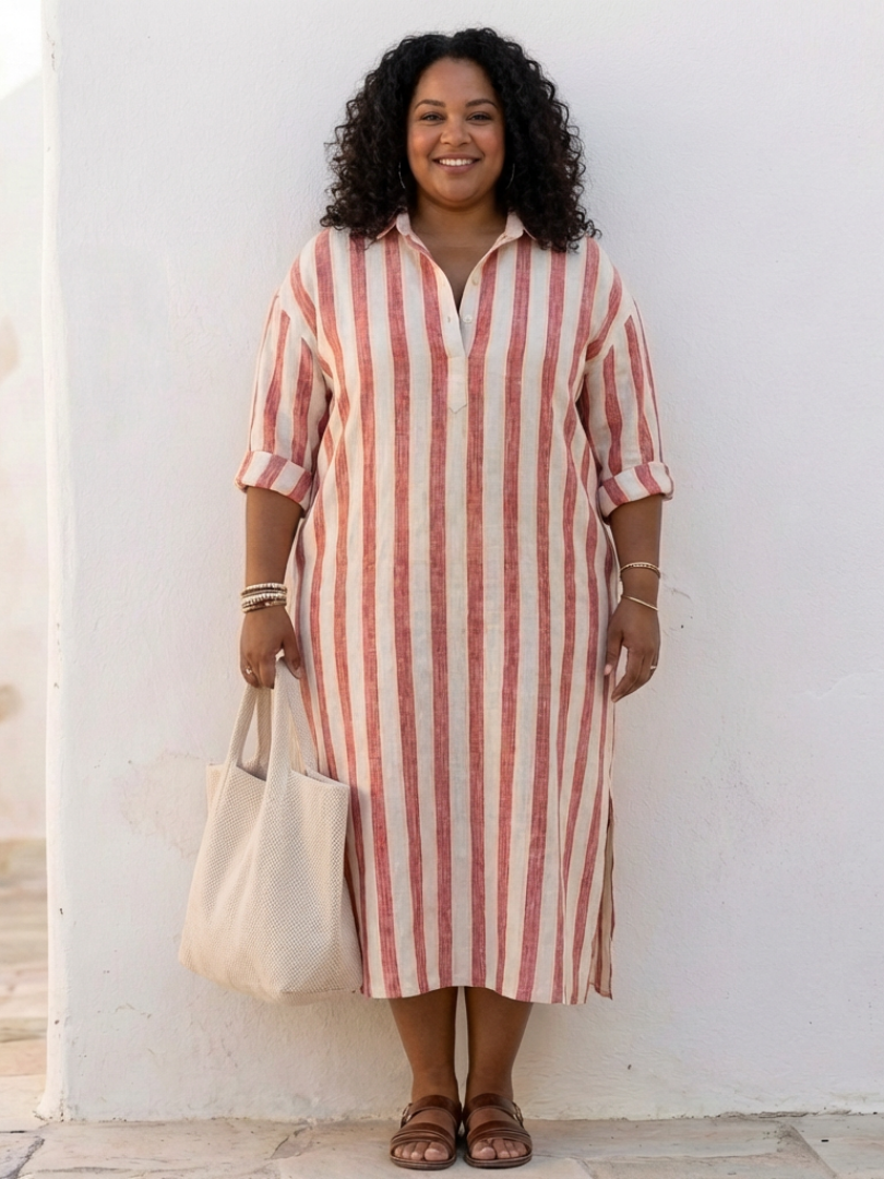 Robe Chemise Femme | Manches Longues Rayée